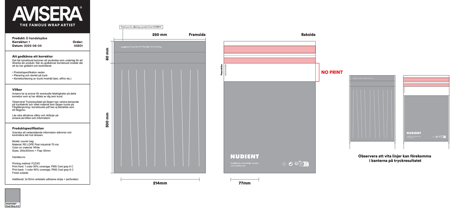 NUDIENT mailer bag - 25/30+6